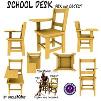 School Desk FBX_OBJ