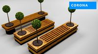 design bench set corona v-ray