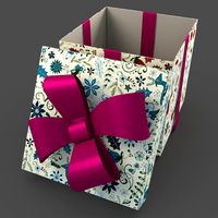 Christmas BOX Open2 Ribbon art