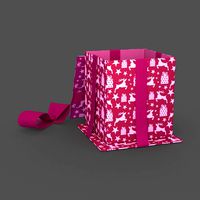 Christmas BOX Open Ribbon deer