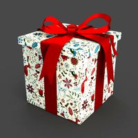 Christmas BOX Closed Ribbon art