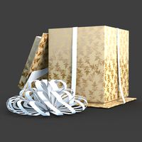 Christmas BOX Open Ribbon2 cream