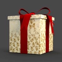 Christmas BOX Closed Ribbon cream
