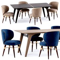 Edward dining table with louis dining chair - Ottiu