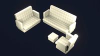 White Leather Sofa Set
