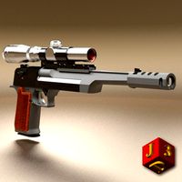 "Desert Eagle" pistol with optical sight.