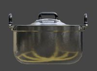 Vintage stainless cooking pot 3D model.