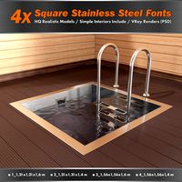 Square Stainless Steel Fonts
