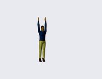 Tip of toes with arms