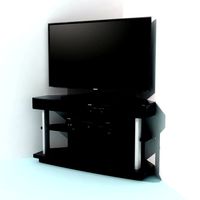 Corner TV-Stand with TV & BD player