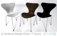 Arne Jacobsen 7 chair Vray 3D Model