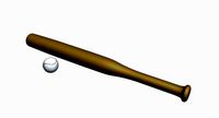 Baseball bat and ball