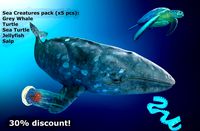 Sea creatures bundle Lowpoly AR VR mobile