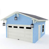 Freestanding Garage with Lanterns