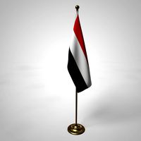 Yemen Flag and Pole