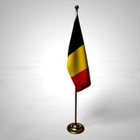 Belgium Flag and Pole