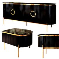 Nightstand sideboard Tesla Black by Medusa Home