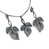 Leaves Pendant and Earrings Set