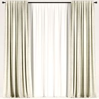 Beige curtains with tulle