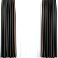 Dark curtains with tulle