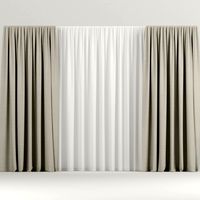 Wide beige curtains