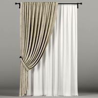 Beige curtains in the wings