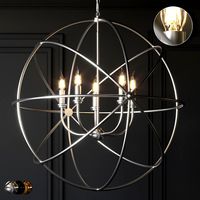 Ballard Design Beau Orb Chandelier Antique Silver, Bronze, Champagne