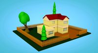 Low Poly Cartoon House