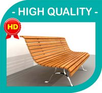 3D Model Outdoor Bench Classic Design - HQ -