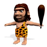 Cave man Neanderthal cartoon character