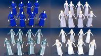 Woman mannequin arabic 4 x different models 32 poses
