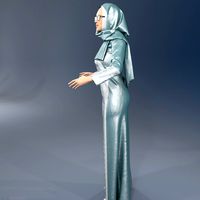 Arabic woman real cloth simulation conversation loop animation 3