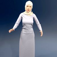 Arabic woman real cloth simulation conversation loop animation 2