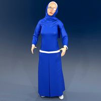 Arabic woman real cloth simulation conversation loop animation 4