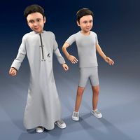 Arabic boy real cloth simulation conversation loop animation 4