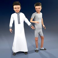 Arabic boy real cloth simulation conversation loop animation 1
