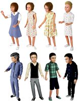 Boy and girl 8 difrent models real cloth simulation conversation loop animated