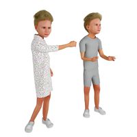 Girl real cloth simulation conversation loop animation 1