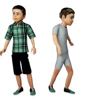 Boy real cloth simulation conversation loop animation 3