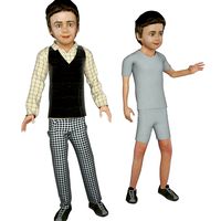 Boy real cloth simulation conversation loop animation 2