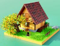 Forest House Scene
