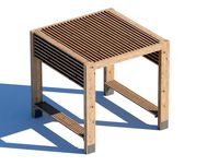 wooden street summerhouse bench