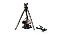 Campfire low poly fireplace 3d model