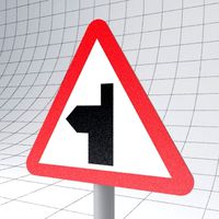 Road Sign - Side Road Ahead (Left)