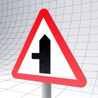Road Sign - Side Road Ahead (Left)