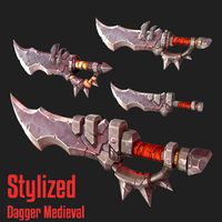 Medieval Dagger Stylized Game Ready