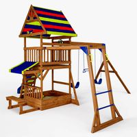 Beach Front Wooden Swing Set