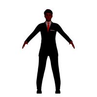 Red Suit Hispanic Man LowPoly