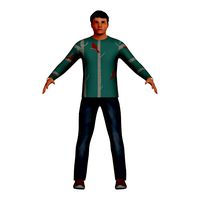 Adult Low-Poly Asian Man