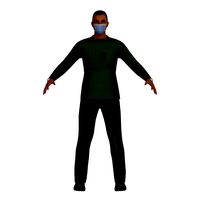 Low-Poly White Man Medical Mask